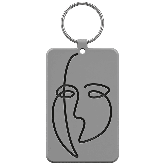 Line Art Face Keychain